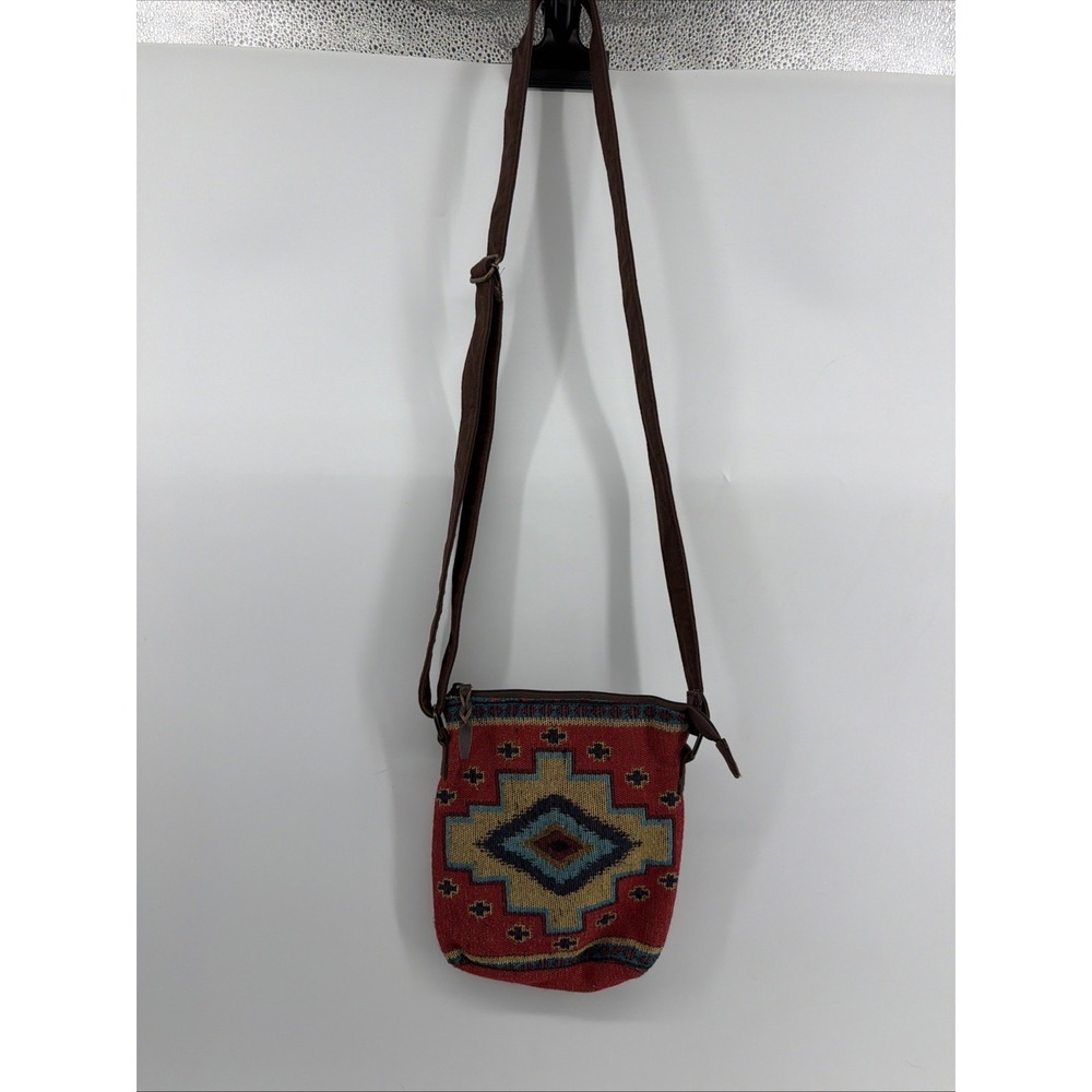 Western Canvas Crossbody Messenger Purse Adjustable Strap Aztec Serape Boho - Picture 3 of 8